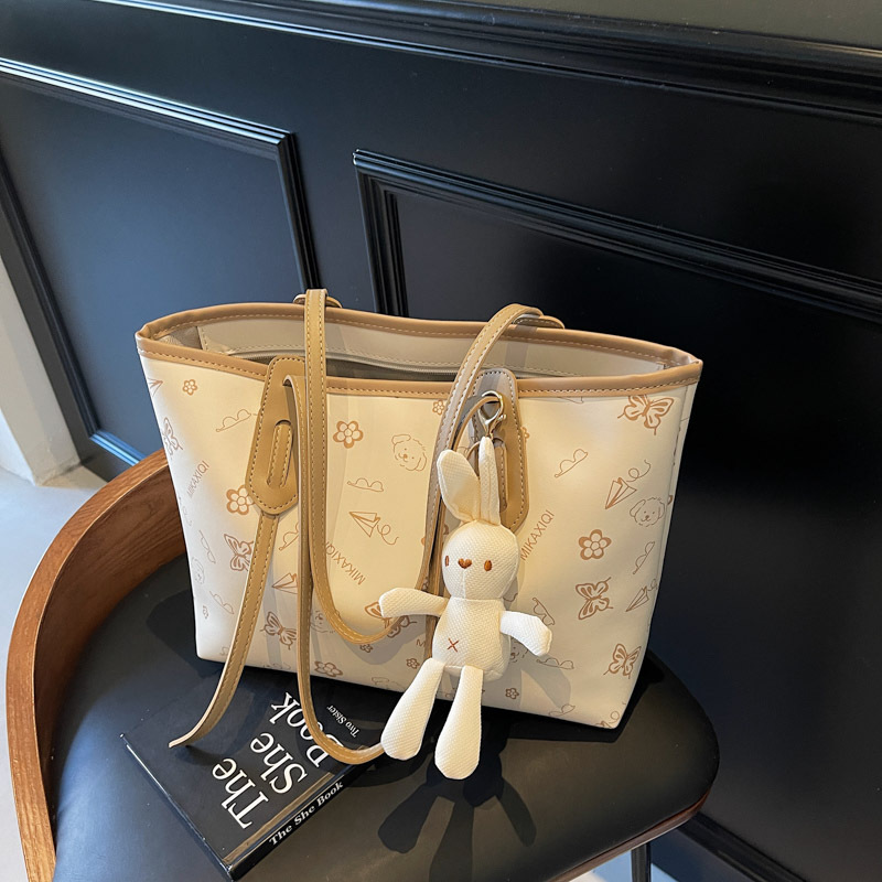 2025 New stylish and versatile tote bag, women's large-capacity single-shoulder bag, casual commuting handbag, student class bag Specification drawing