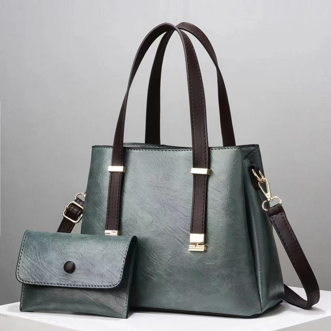 A new cross-border fashionable and retro mom handbag set of two pieces, a spacious and large-capacity single-shoulder crossbody bag for women Item Picture
