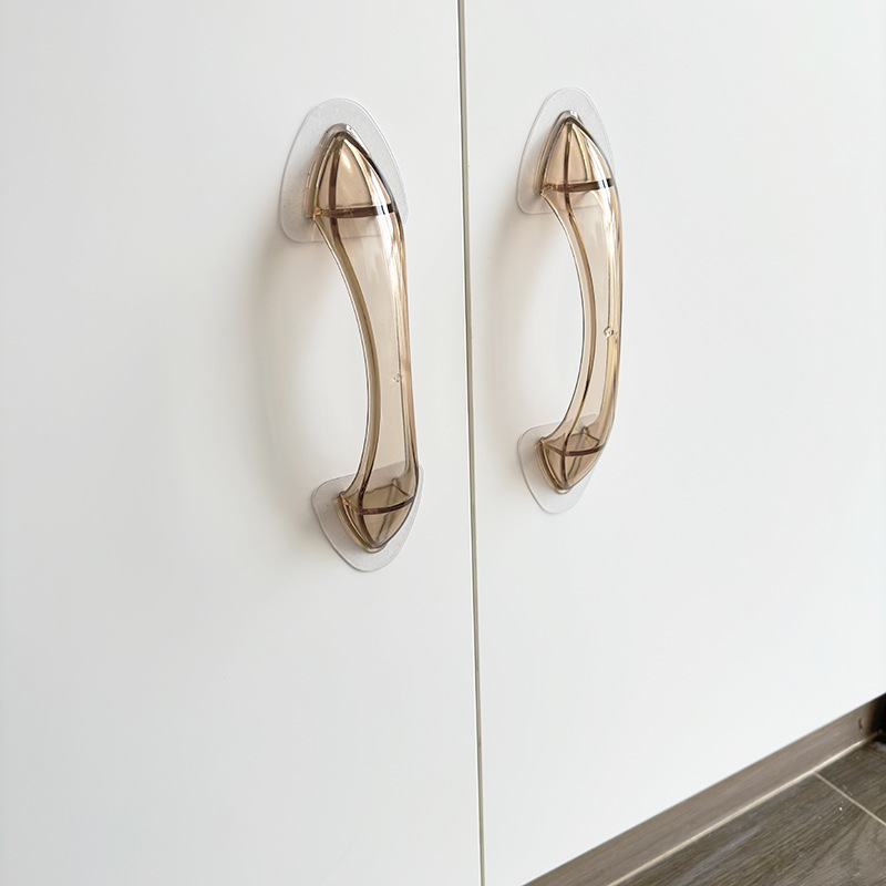 Auxiliary handles for large sliding doors on balconies without drilling, sliding door handles for bathroom glass, and door handles for cabinet drawers full figure