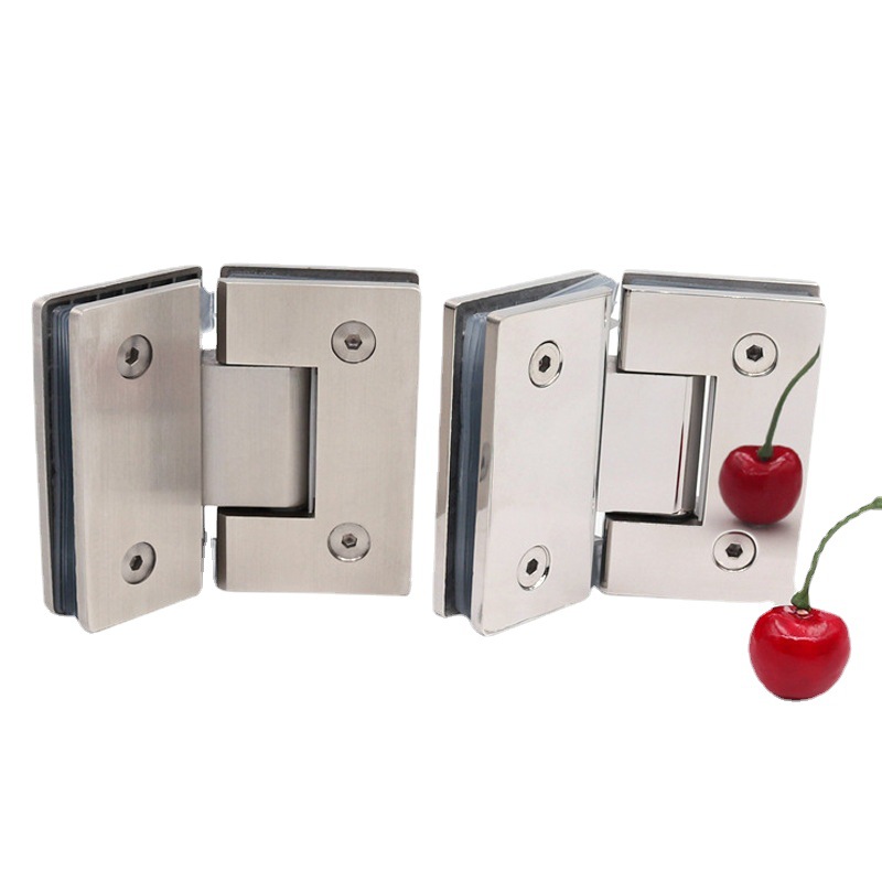 Factory-sold stainless steel bathroom door hinge square straight edge 135-degree double-leaf bathroom glass hinge accessories Item Picture