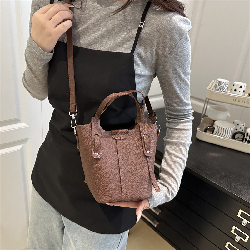 Crossbody bag, cross-border fashion mother and child handbag 2025, large capacity, quality, versatile for commuting, bucket single-shoulder bag Specification drawing