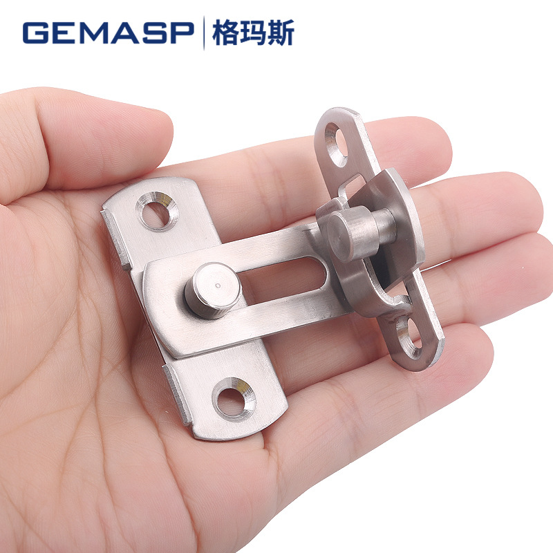 Stainless steel door latch, 90-degree sliding door lock, latch, door lock, sliding door lock, latch, door bolt, toilet and bathroom lock Application Scenario