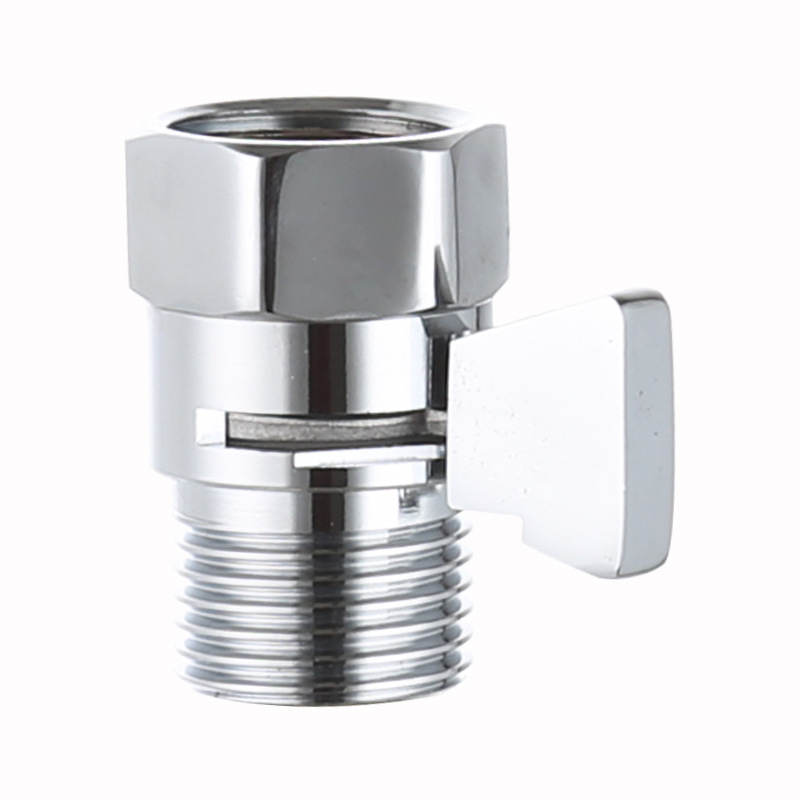 All-copper electroplated Angle valve, large flow wholesale quick-opening valve core flow stop valve, 4-inch pipe interface shower head switch valve Item Picture