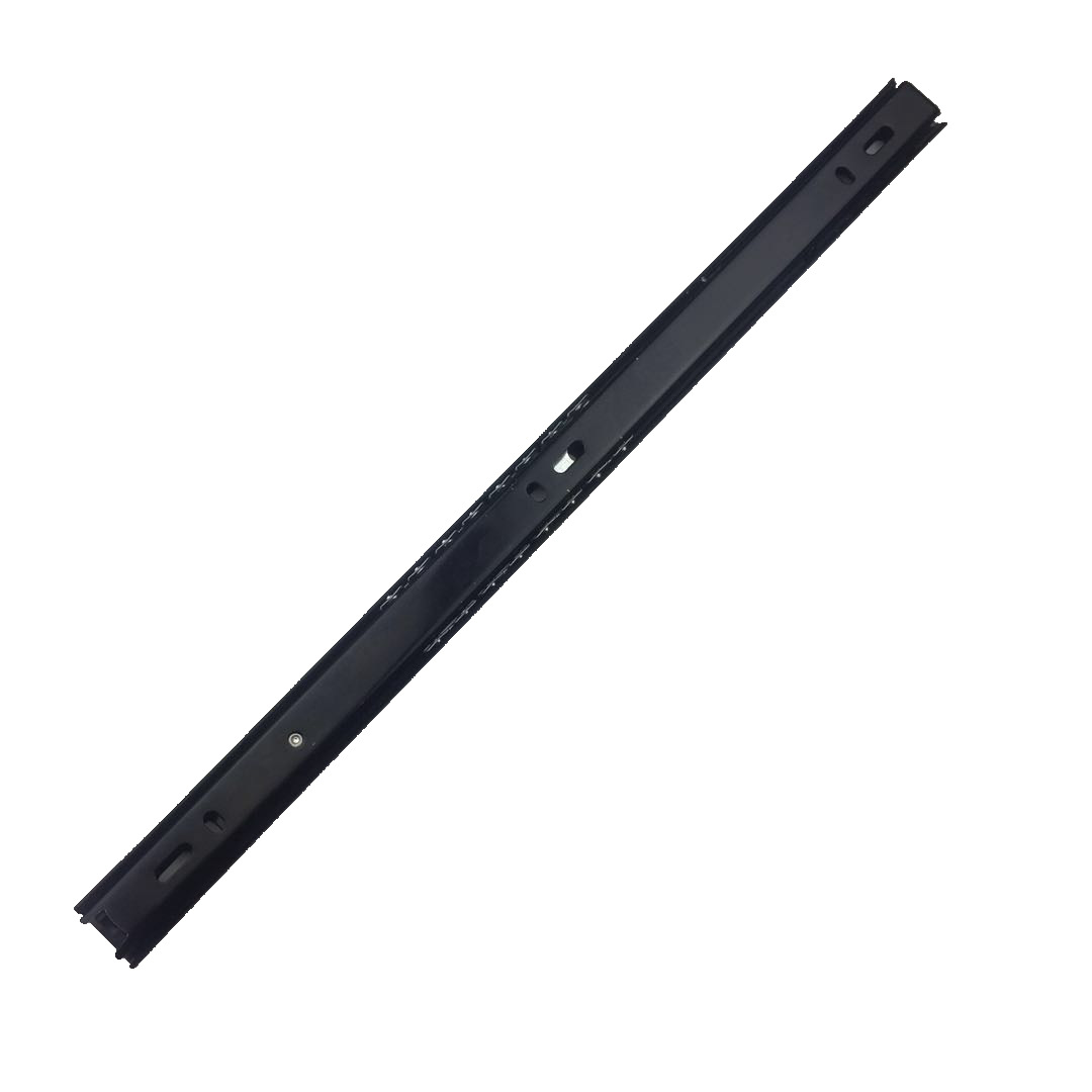 Factory direct supply of 27-wide two-section steel ball slide rails, silent drawer two-fold tracks, high-quality sliding rails for cabinets Item Picture