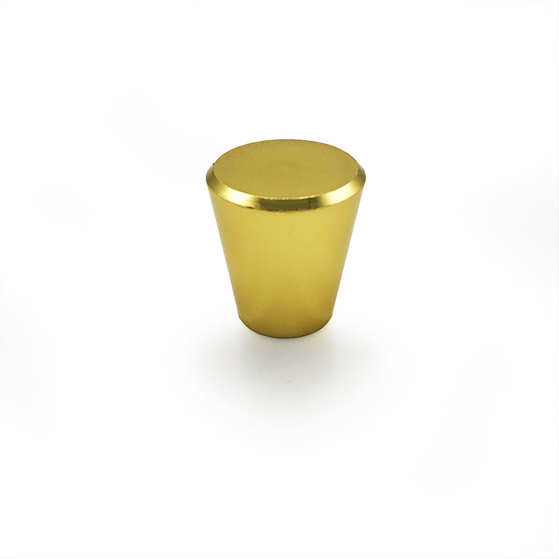 Drawer aluminum alloy handle, golden solid single-hole copper brushed handle, modern and simple space aluminum conical handle Item Picture