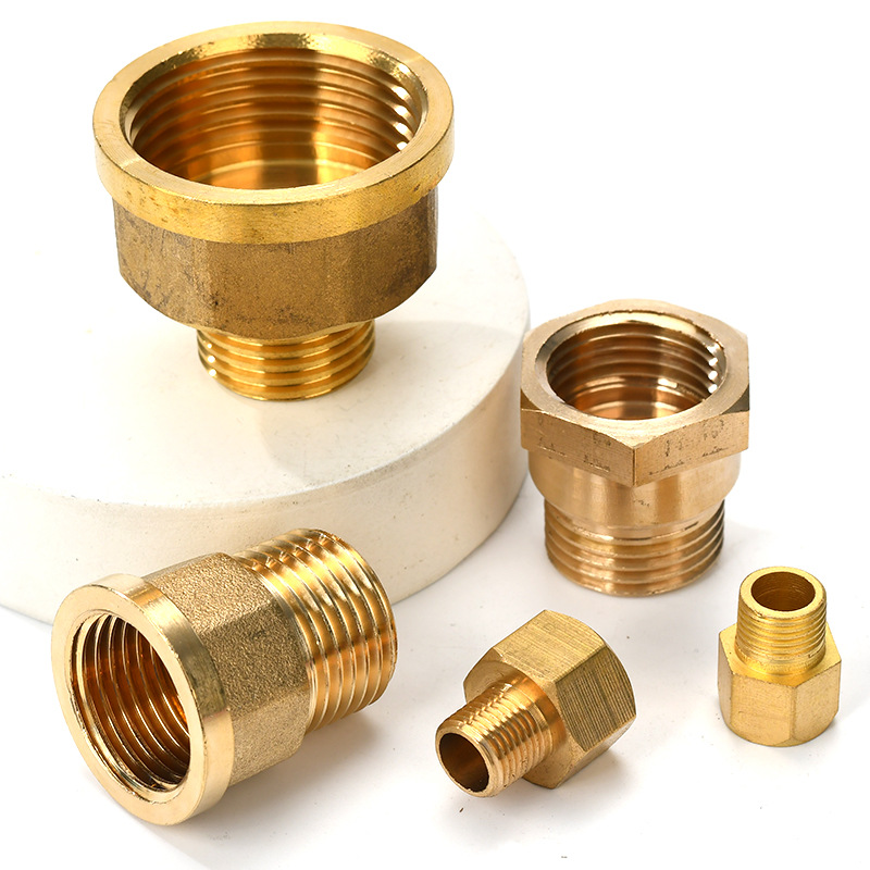Brass fittings for heating pipes with different inner and outer diameters, straight through high-temperature and pressure-resistant heating pipes, water heating hardware, water heater accessories Item Picture