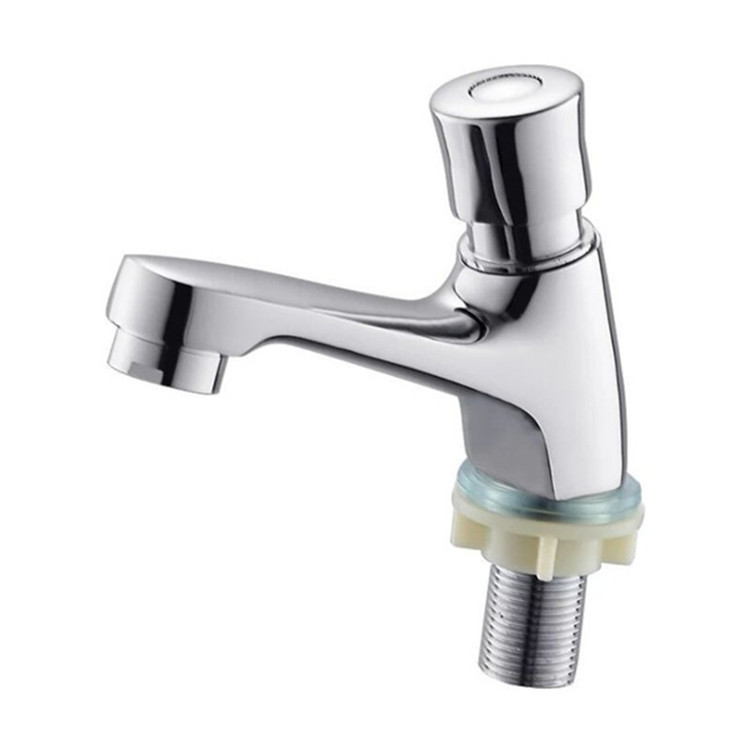All-copper delayed washbasin faucet, single cold water automatic shut-off, push-type water-saving faucet for public places Item Picture