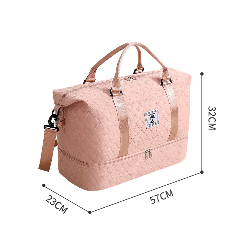 New diamond-shaped travel storage bag with shoe compartment, short trip handbag, yoga and fitness bag, large-capacity storage bag Item Picture