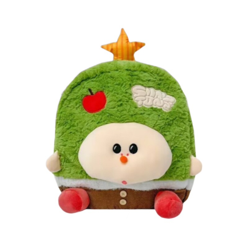 New Apple Tree backpack, ins Japanese-style Hong Kong-style velvet backpack, cartoon girl heart, large capacity doll shoulders Item Picture