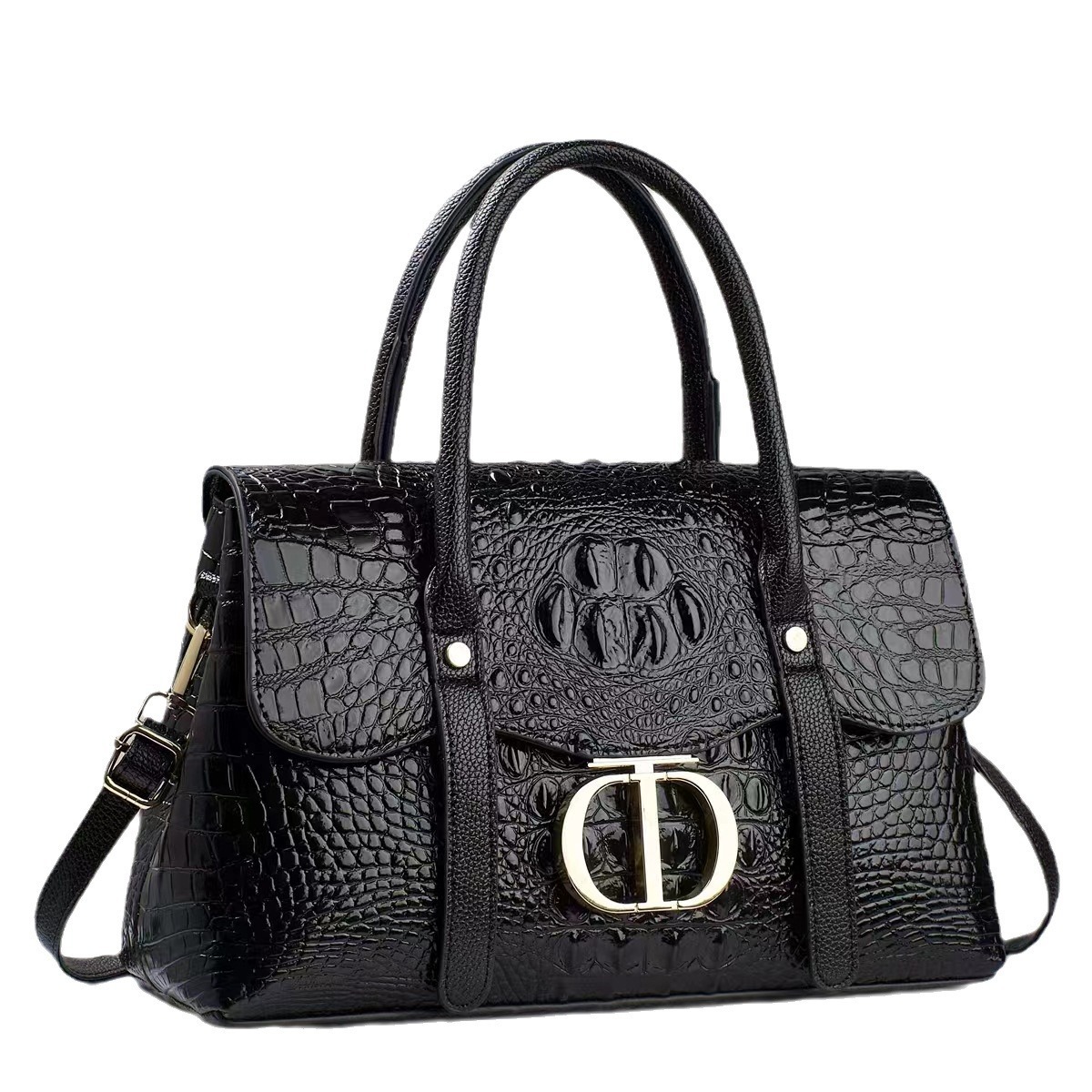 The new crocodile-patterned handbag is a versatile 2024 bestseller for cross-border large bags, a fashionable single-shoulder bag for women's foreign trade Item Picture