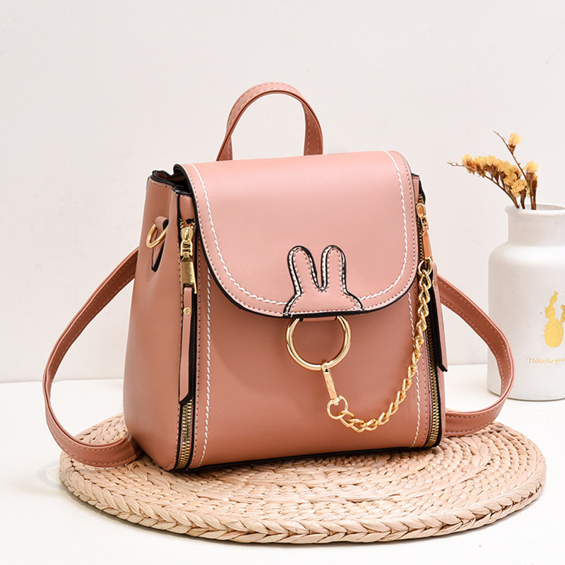 2022 Casual female student backpack, fashionable Korean-style female bag, retro PU backpack, cross-border foreign trade consignment full figure