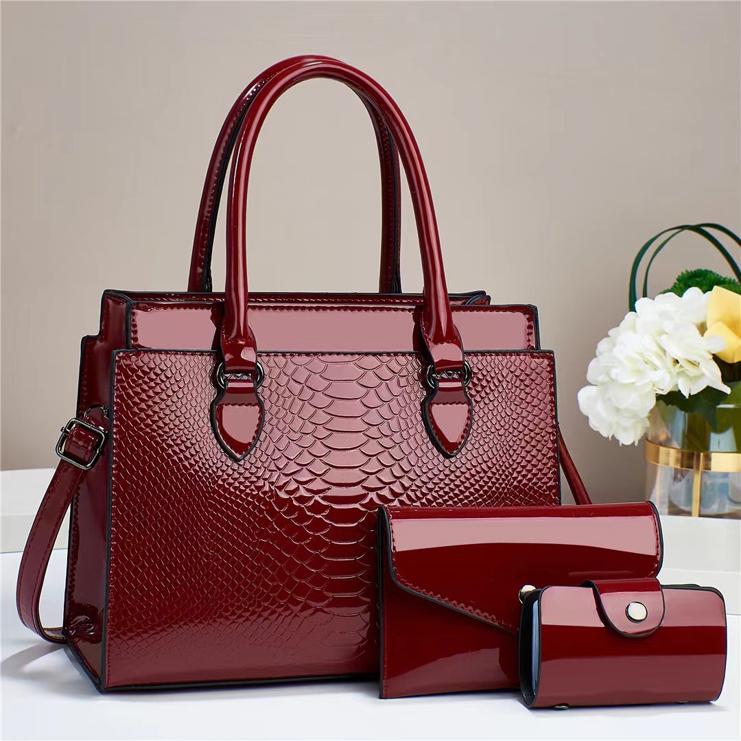 Wholesale of the 2023 new style fashionable multi-piece set of European and American crocodile-patterned single-shoulder crossbody handbags, a bestseller in foreign trade Specification drawing