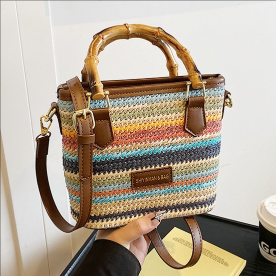 Seaside vacation beach bag, large-capacity bucket bag, women's 2025 summer new handbag, trendy single-shoulder bag, crossbody bag full figure