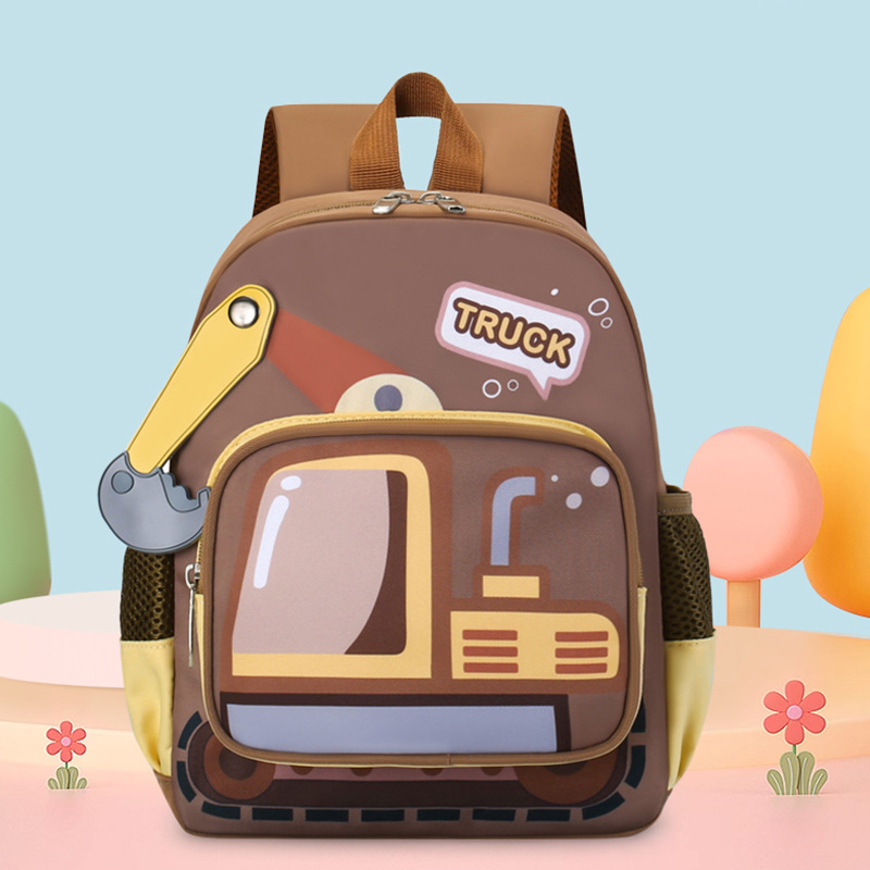 Children's kindergarten backpack, 3-4-5 years old excavator lightweight backpack, large-capacity boys' schoolbag for small, medium and large classes Specification drawing