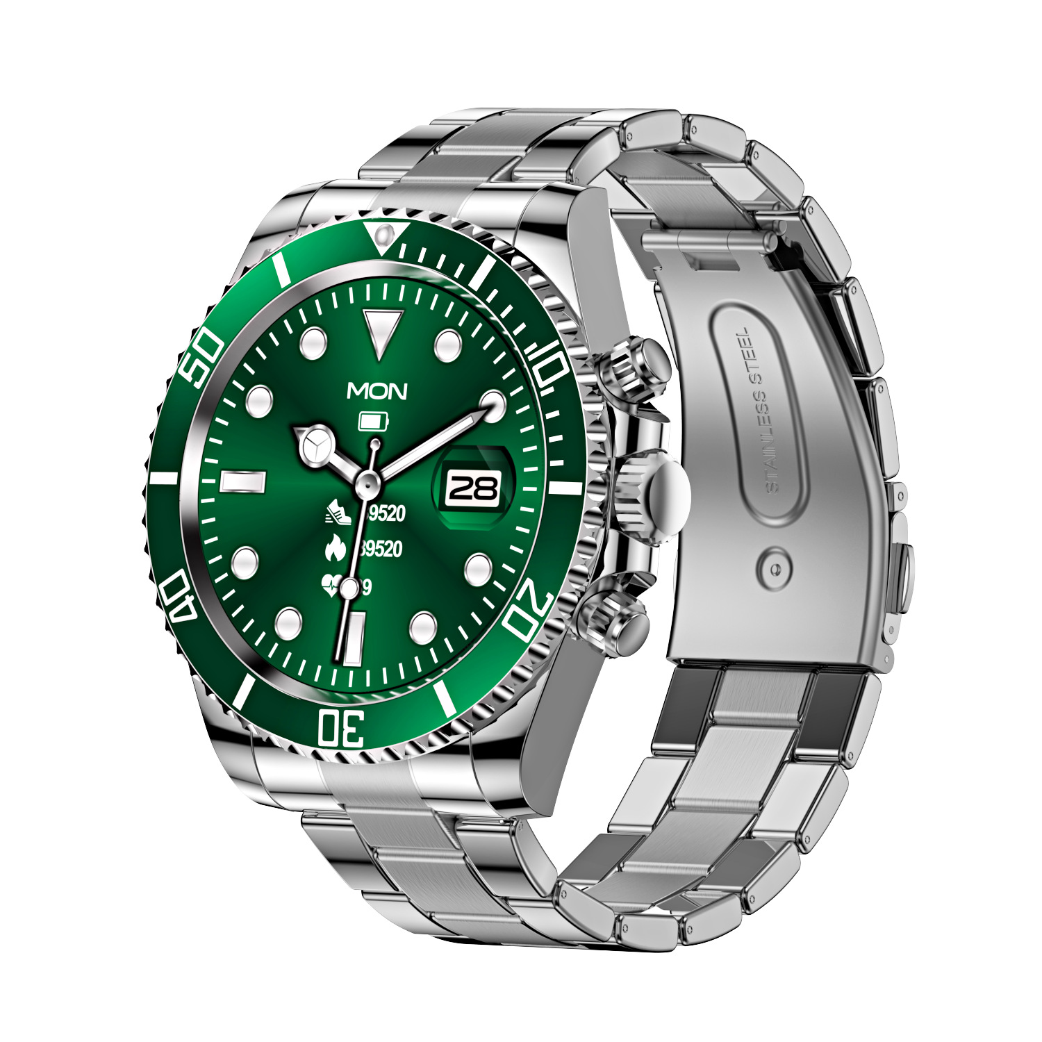 New cross-border AW12 Bluetooth call smartwatch with rotating bezel, music and blood pressure detection for men details Picture
