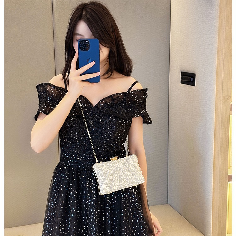 2025 Cross-border Dinner Bag, European and American women's handbag, pearl and diamond banquet clutch, evening dress bag, women's bag details Picture