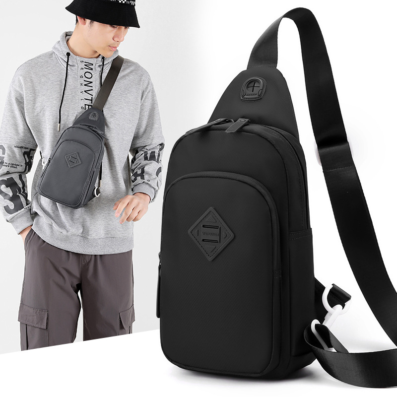 New cross-border men's casual chest bag, fashionable large-capacity crossbody bag, simple, portable and multi-functional single-shoulder bag full figure