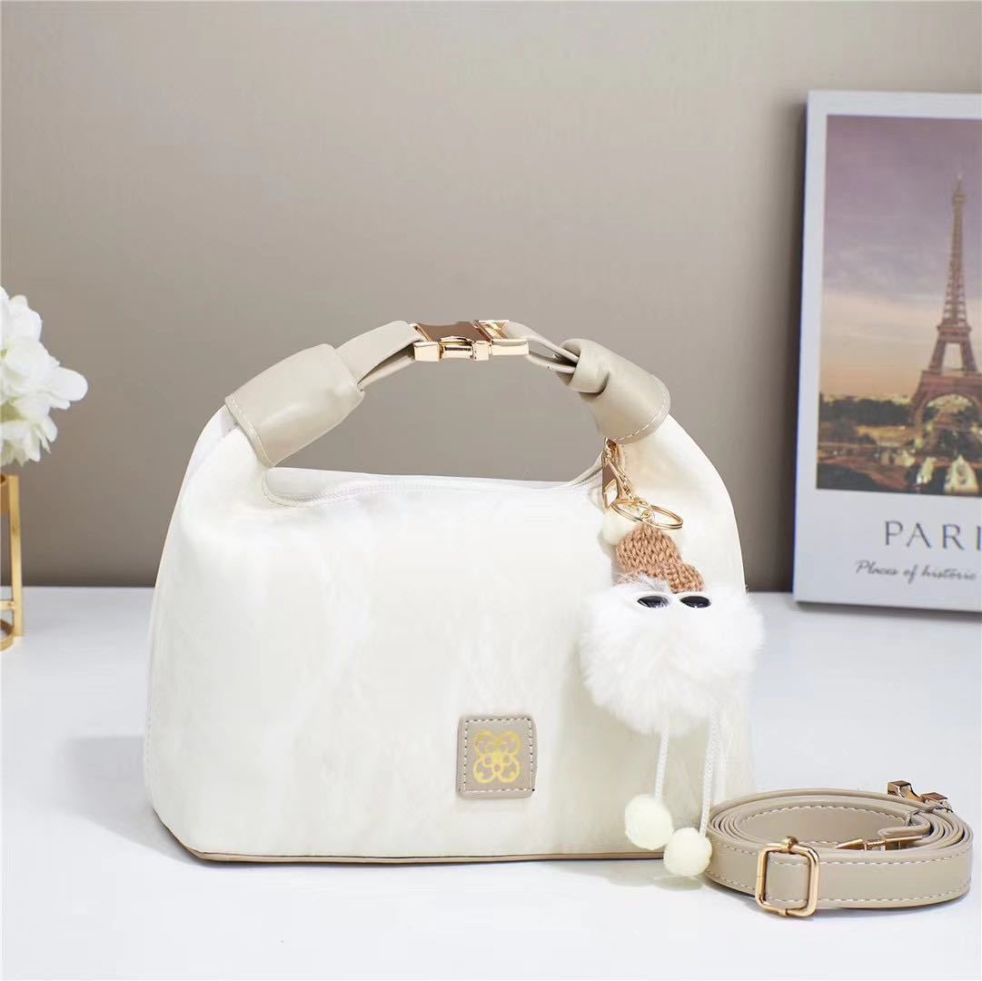 Candy-colored women's bag 2024 new style plush pendant handbag, fresh and sweet dopamine high-end single-shoulder crossbody bag details Picture