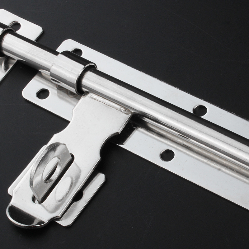Stainless steel thickened lock latch, concealed latch, 4-inch, 6-inch, 8-inch anti-theft and fireproof door padlock bolt, latch, lock latch Specification drawing