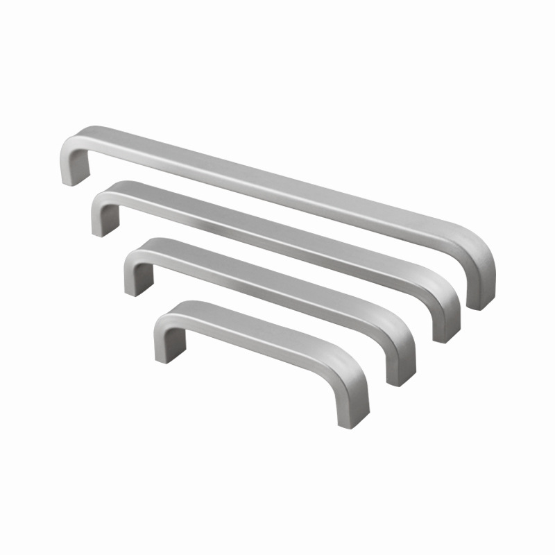 Solid space aluminum alloy drawers, cabinets, aluminum alloy door handles, aluminum pulls, hardware cabinet doors, curved two-hole pulls Item Picture