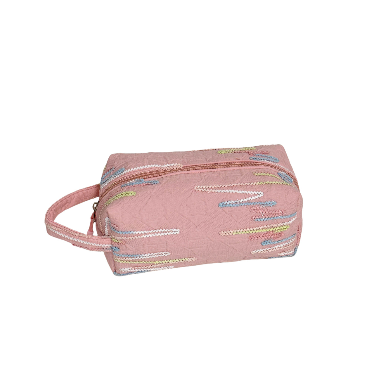 2024 New Chanel-style woolen embroidery down fabric octagonal bag for women, hand-held makeup bag, large-capacity loose change bag Item Picture