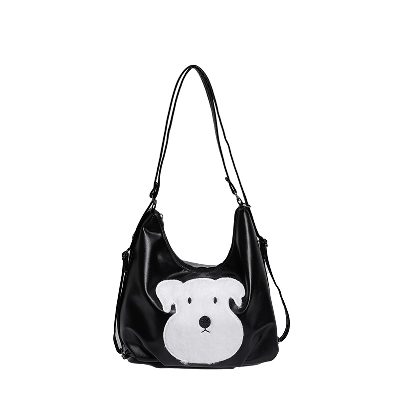 Cute little dog Tote bag for women, 2024 new autumn trendy Korean school style backpack, large capacity single-shoulder crossbody bag Item Picture