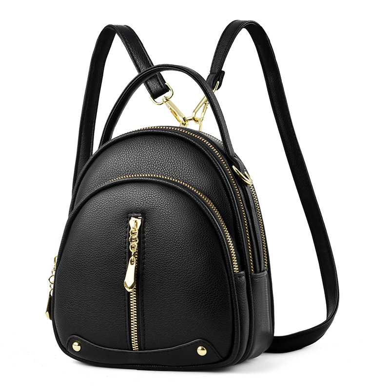 The 2024 new stylish Korean-style trendy small backpack is simple and elegant. It features a single-shoulder crossbody small round bag and a double-shoulder women's bag Item Picture