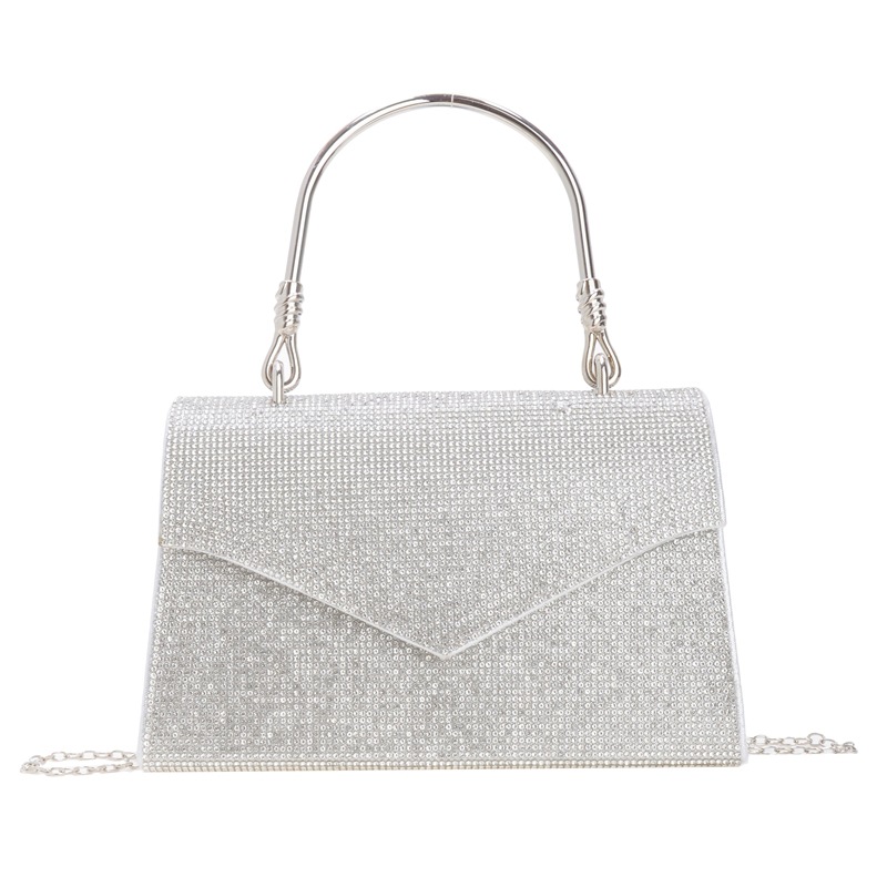 The 2025 summer new cross-border all-diamond style dinner bag is a fashionable and versatile hand-held small square bag and a light luxury single-shoulder crossbody bag Item Picture
