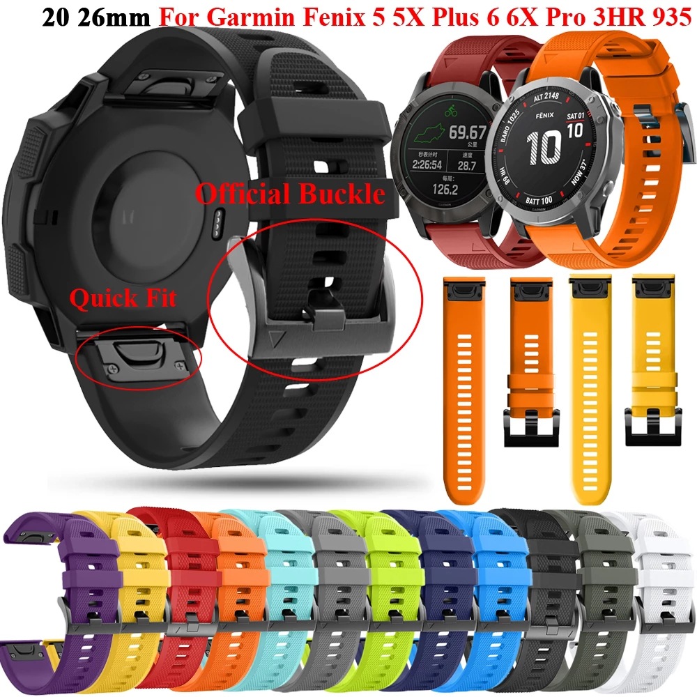 The 22mm and 26mm quick-release silicone watch straps are suitable for Garmin Fenix 7X 6X 65X Plus smartwatches full figure
