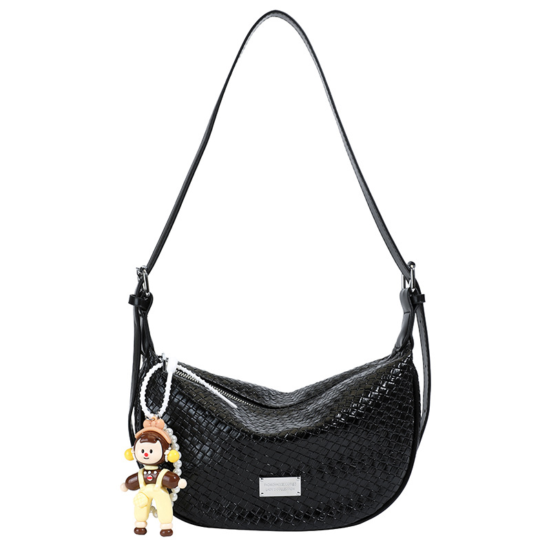 French design sense, retro and versatile dumpling bag, stylish and casual woven single-shoulder bag, retro and trendy crossbody women's bag Item Picture