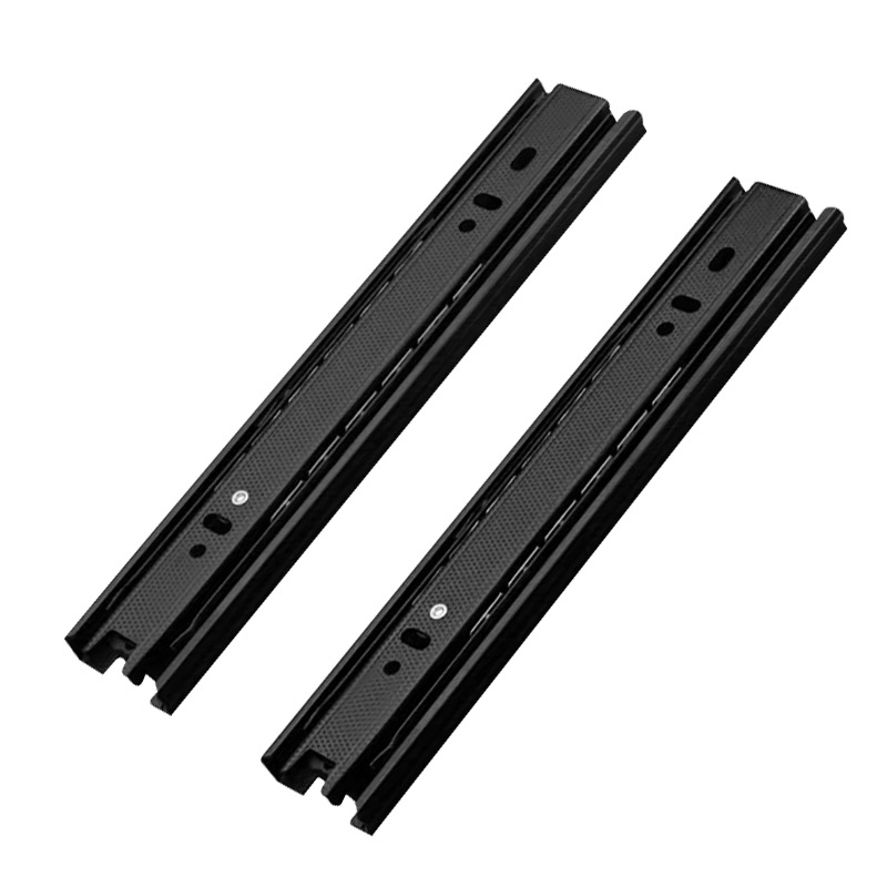 40mm wide thickened drawer track, silent steel ball slide rail, cabinet and wardrobe hydraulic three-section rail, side-mounted guide rail slide Item Picture