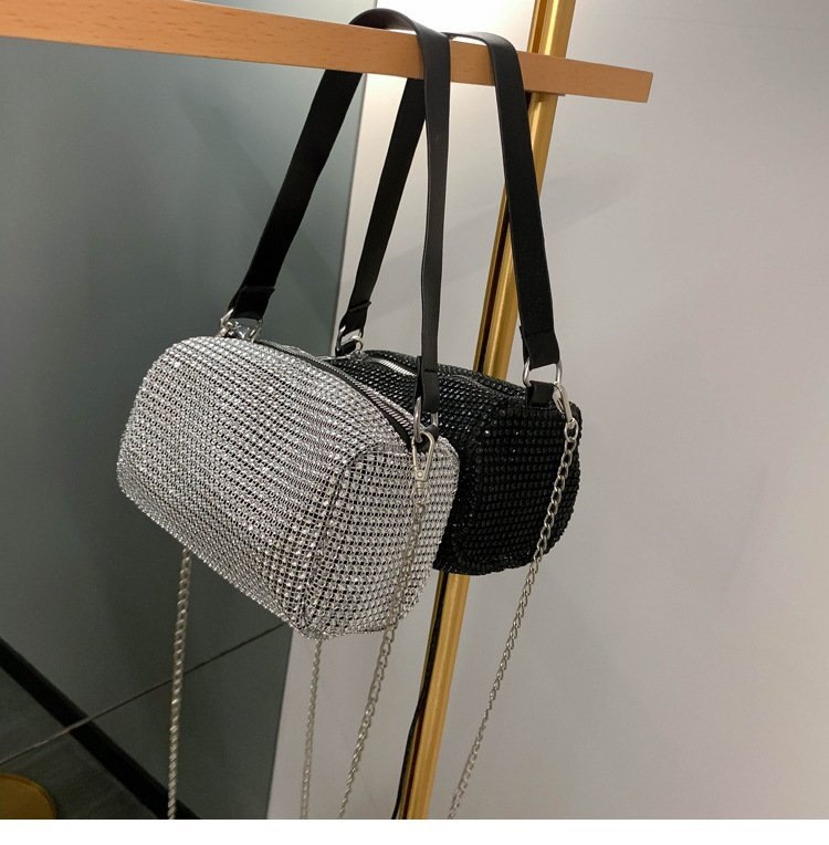 2023 New style women's bags: Korean style simple single-shoulder bag, fashionable underarm bag, handbag, cylinder bag, chain crossbody bag full figure
