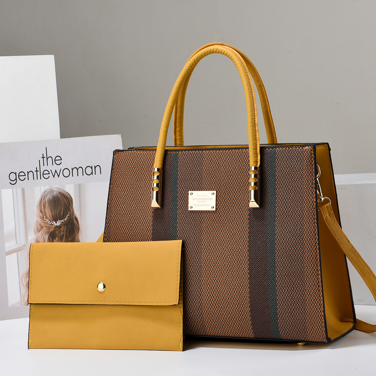 New 2024 trendy and fashionable single-shoulder crossbody bag for women in foreign trade, large-capacity cross-border color-blocked handbag Specification drawing
