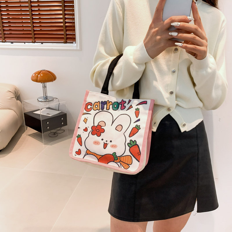 Cute cartoon rabbit fresh and light handbag, a small, fashionable and casual women's bag for autumn 2023 details Picture