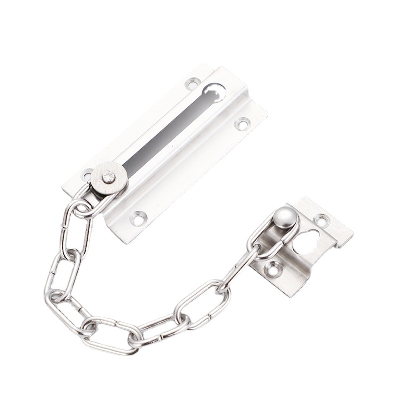 Square stainless steel anti-theft chains for hotel and guesthouse doors and Windows, thickened stainless steel anti-theft security door chains for household doors Item Picture