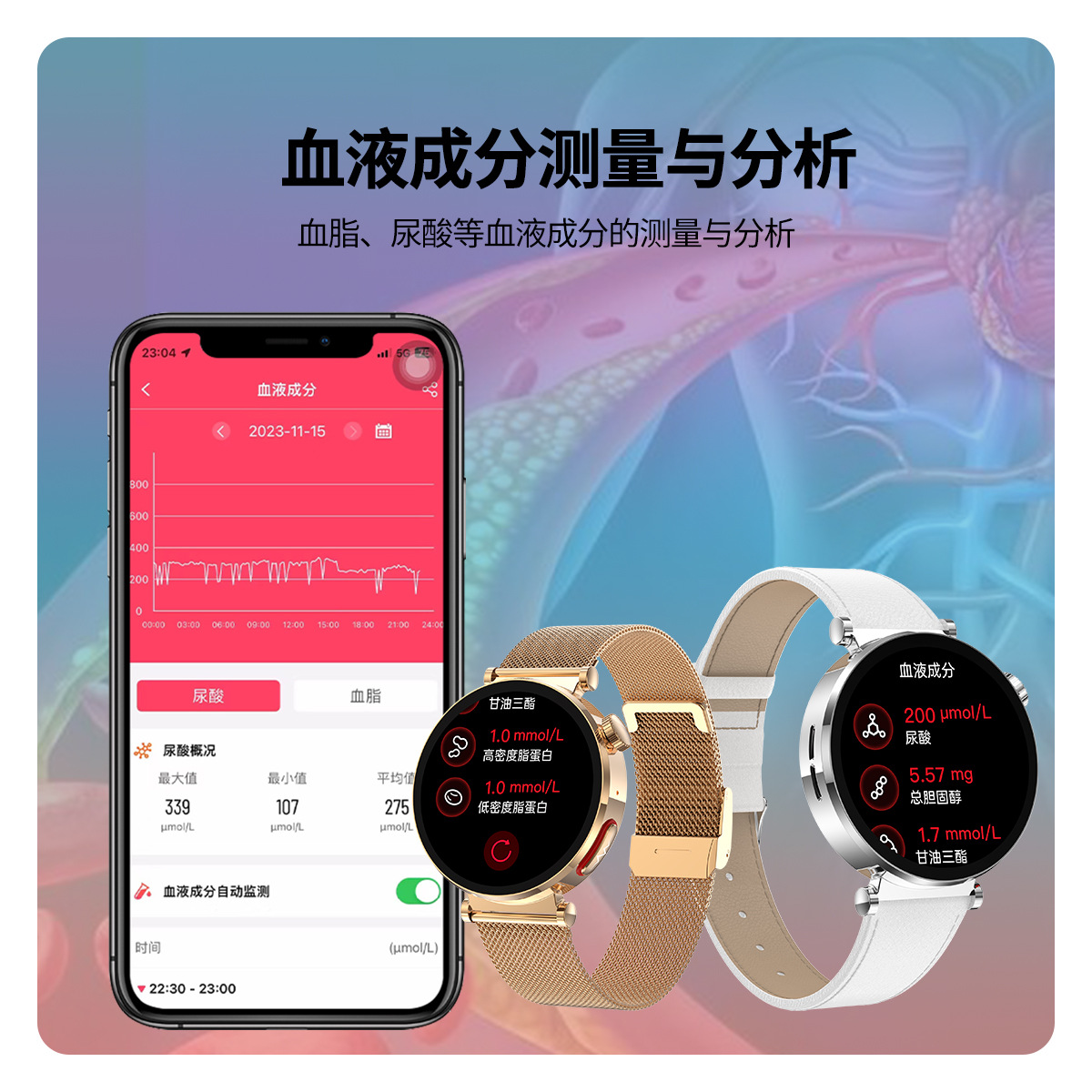 Women's smartwatch ET490 Health monitoring ECG Bluetooth call 1.27 round screen 40mm watch face water-resistant details Picture