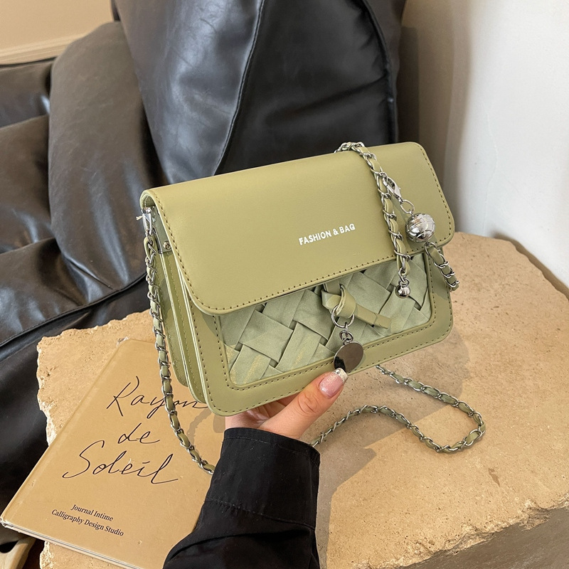High-end quality chain small bag for women, 2024 new color contrast versatile single-shoulder bag, fashionable and casual crossbody small square bag Specification drawing
