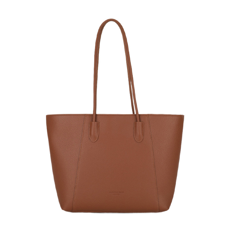 Large-capacity soft-faced retro bucket bag 2024 new solid color fashionable casual commuting simple single-shoulder tote bag Item Picture