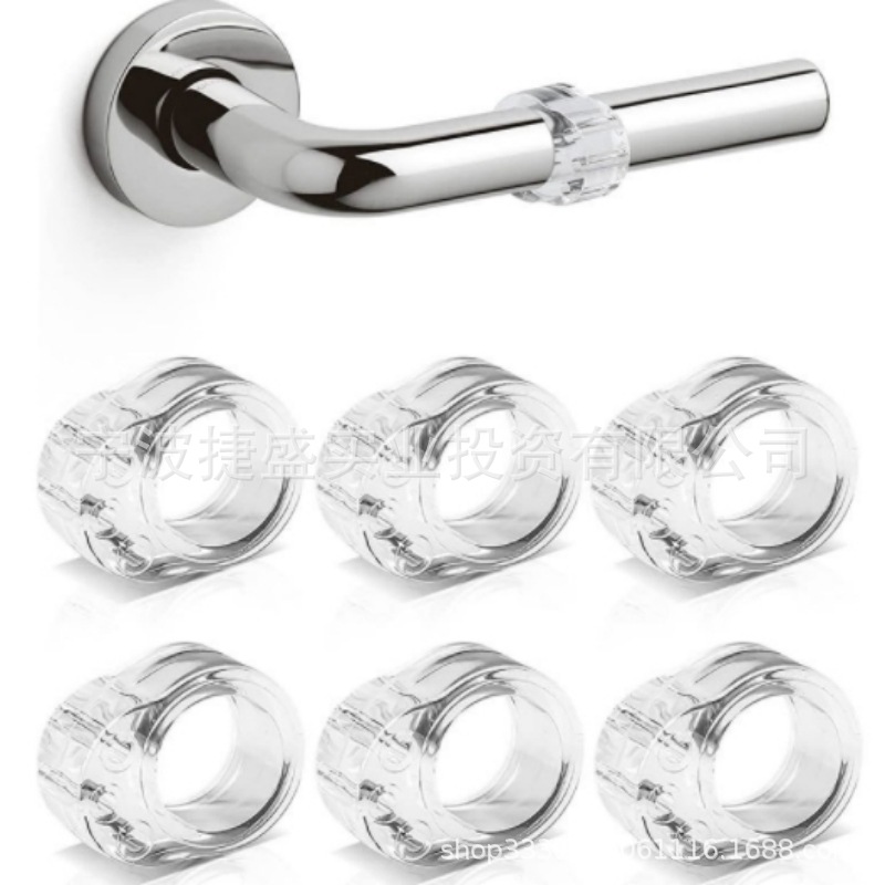 The PVC transparent single-ring O-shaped door handle buffer, anti-collision ring, windproof and anti-collision, and embossed door handle are popular in foreign trade Item Picture