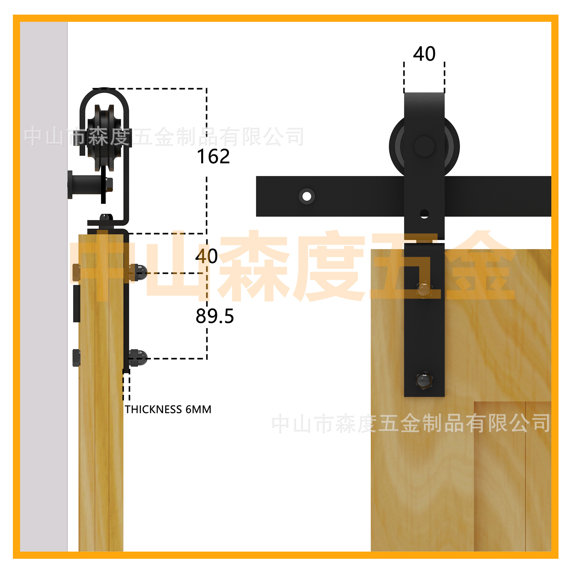 Barn door, folding door, sliding door, track, slide rail, hardware guide rail, door slide accessories, complete set of barn door hanging rail Application Scenario