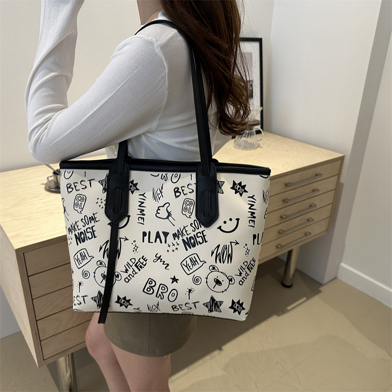 Fashionable large-capacity commuter bag 2024 new women's bag, summer popular single-shoulder bag, high-quality commuter tote bag Specification drawing