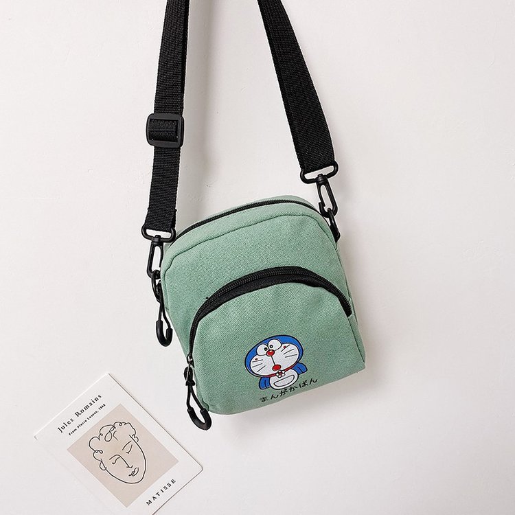 The 2019 new Japanese-style cartoon canvas crossbody bag for the cute little girl from Harajuku, a student single-shoulder bag Specification drawing