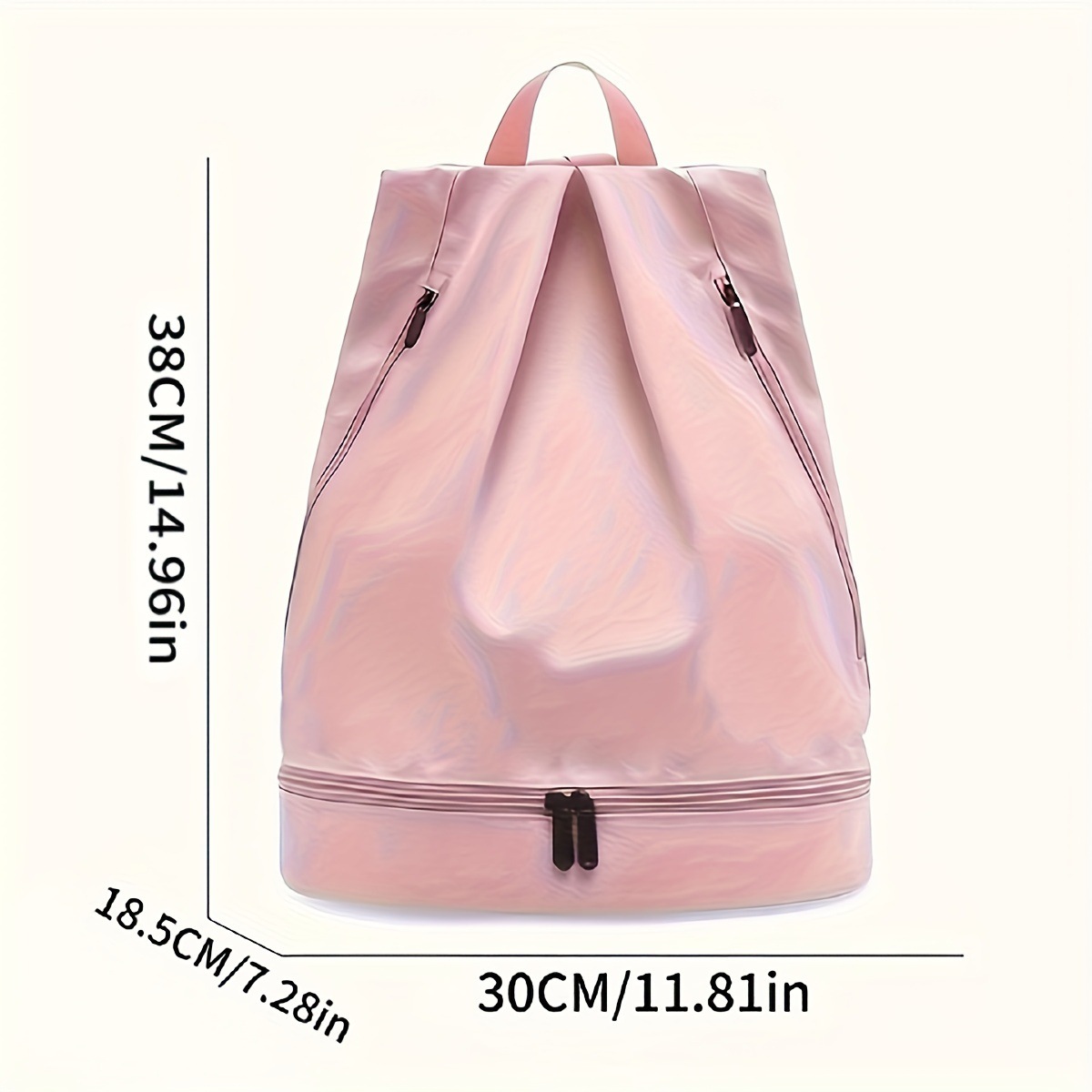 Outdoor portable dry and wet separation swimming bag, waterproof beach storage, sports and fitness backpack, swimming bag, men's and women's training bag Specification drawing