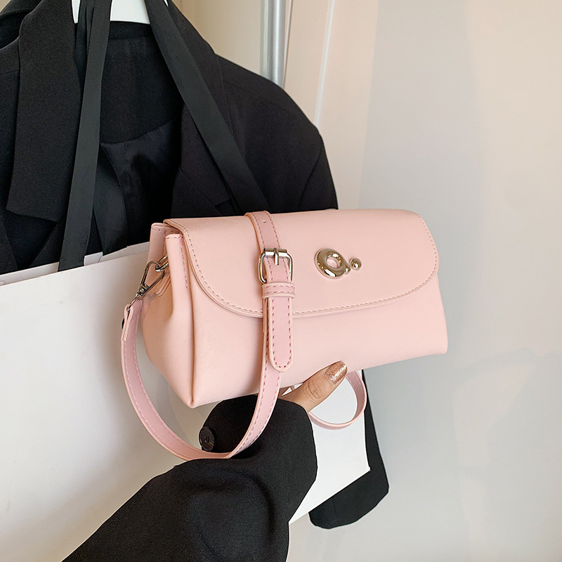 A high-end, niche, and light luxury bag for women in 2025, a versatile, fashionable, and simple single-shoulder bag with a slanted cross and a small square bag details Picture