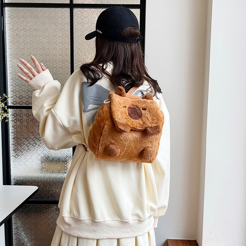 Cartoon flip cover single-shoulder crossbody backpack for children, multi-purpose student bag, claw machine doll to exchange for large-capacity backpack details Picture