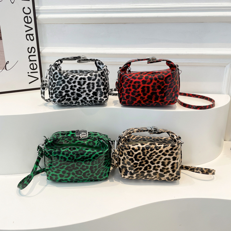 Fashionable and simple leopard print underarm bag 2025 new spring casual retro women's single-shoulder small square bag Application Scenario