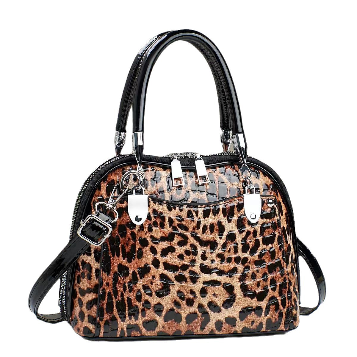 The new retro leopard print handbag is a unique and versatile cross-border, elegant and trendy single-shoulder crossbody bag with a stylish and fashionable texture. It is also a princess bag Item Picture