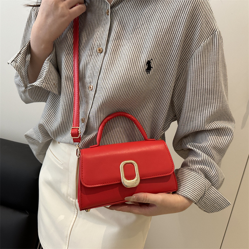 Simple and versatile hand-held small square bag 2025 Korean version new Spring Niche fashion casual single-shoulder bag for commuting women details Picture