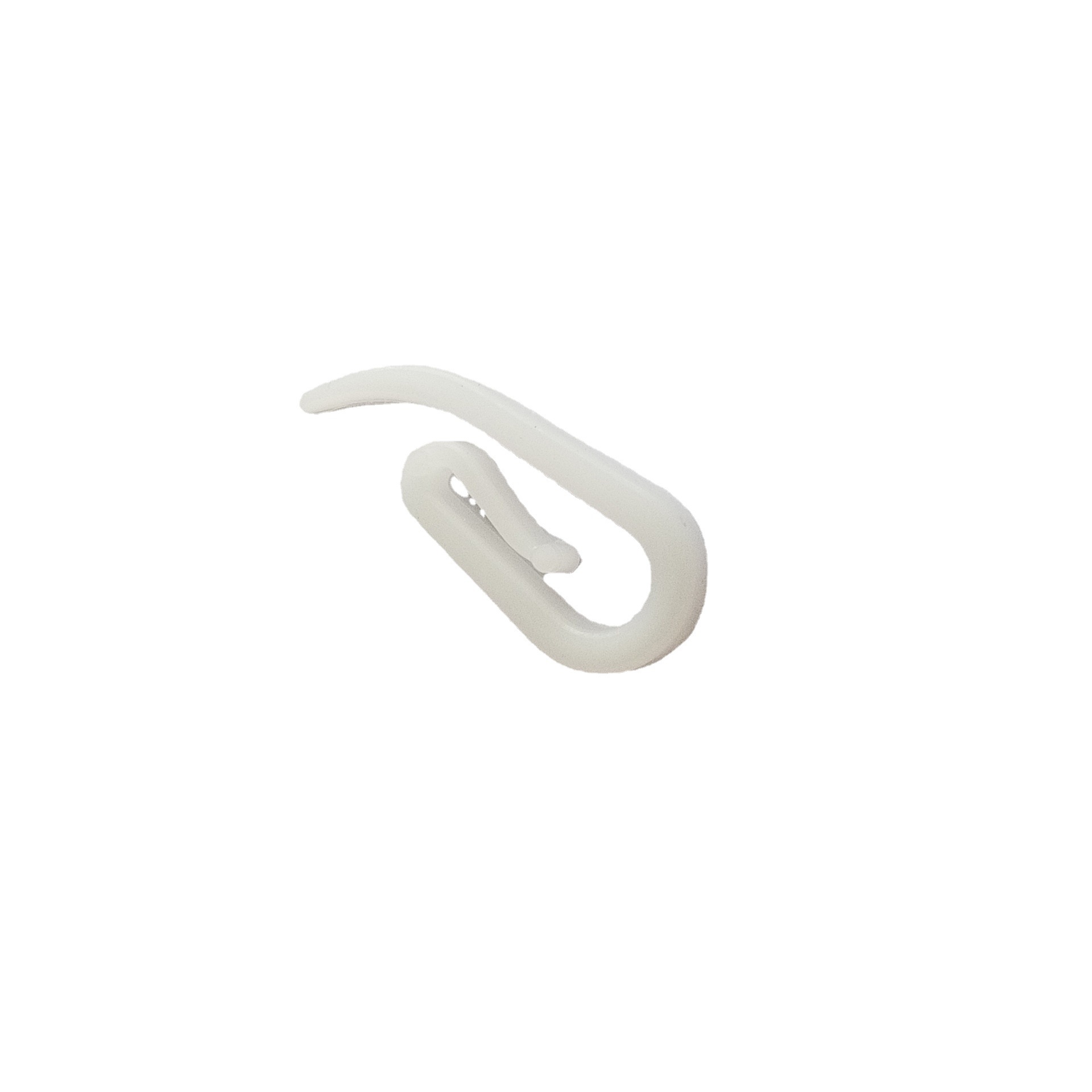 Plastic curtain hooks are in stock and available for curtain accessories. 6-character white plastic curtain hooks, curtain plastic hooks, and curtain rings Item Picture