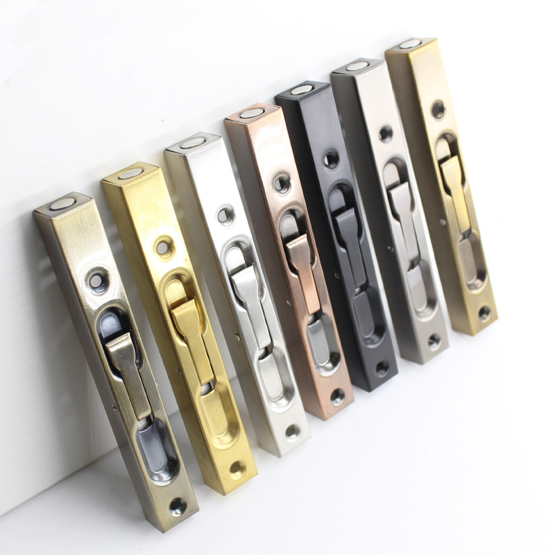 6-48 inch extended stainless steel concealed latch box-type door bolt, top and bottom concealed concealed latch anti-theft door, double-opening latch details Picture
